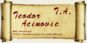 Teodor Aćimović vizit kartica